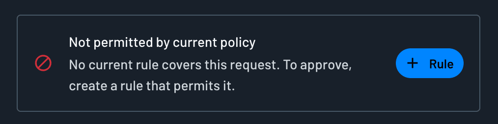 A request no current policy permits