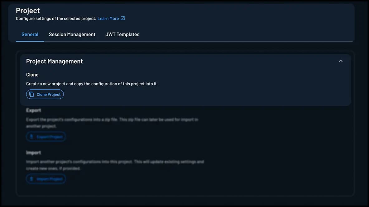 Cloning a project within Descope