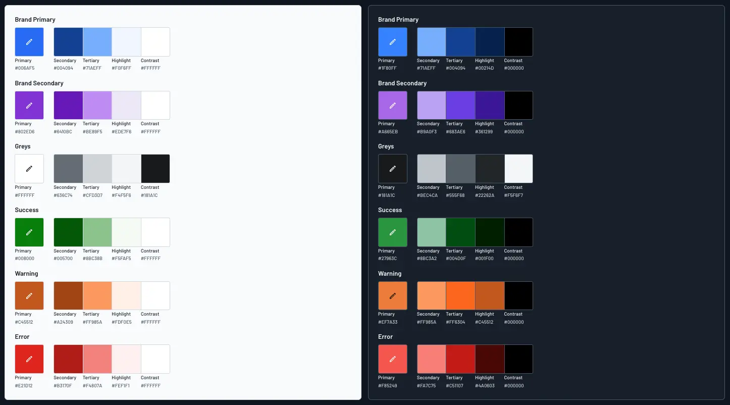 GUI screen Colors