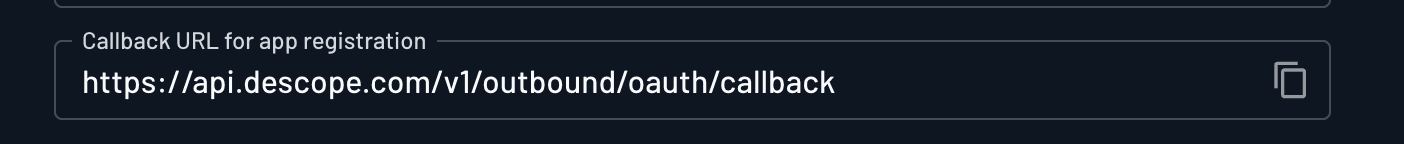 Callback URL for app registration on a Connection