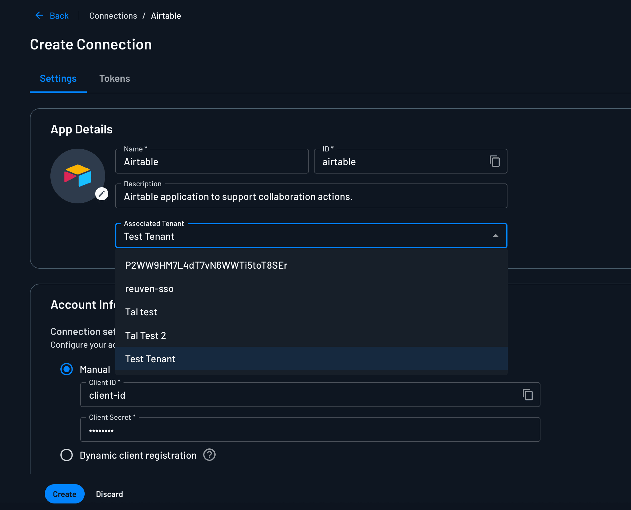 Connections per tenant