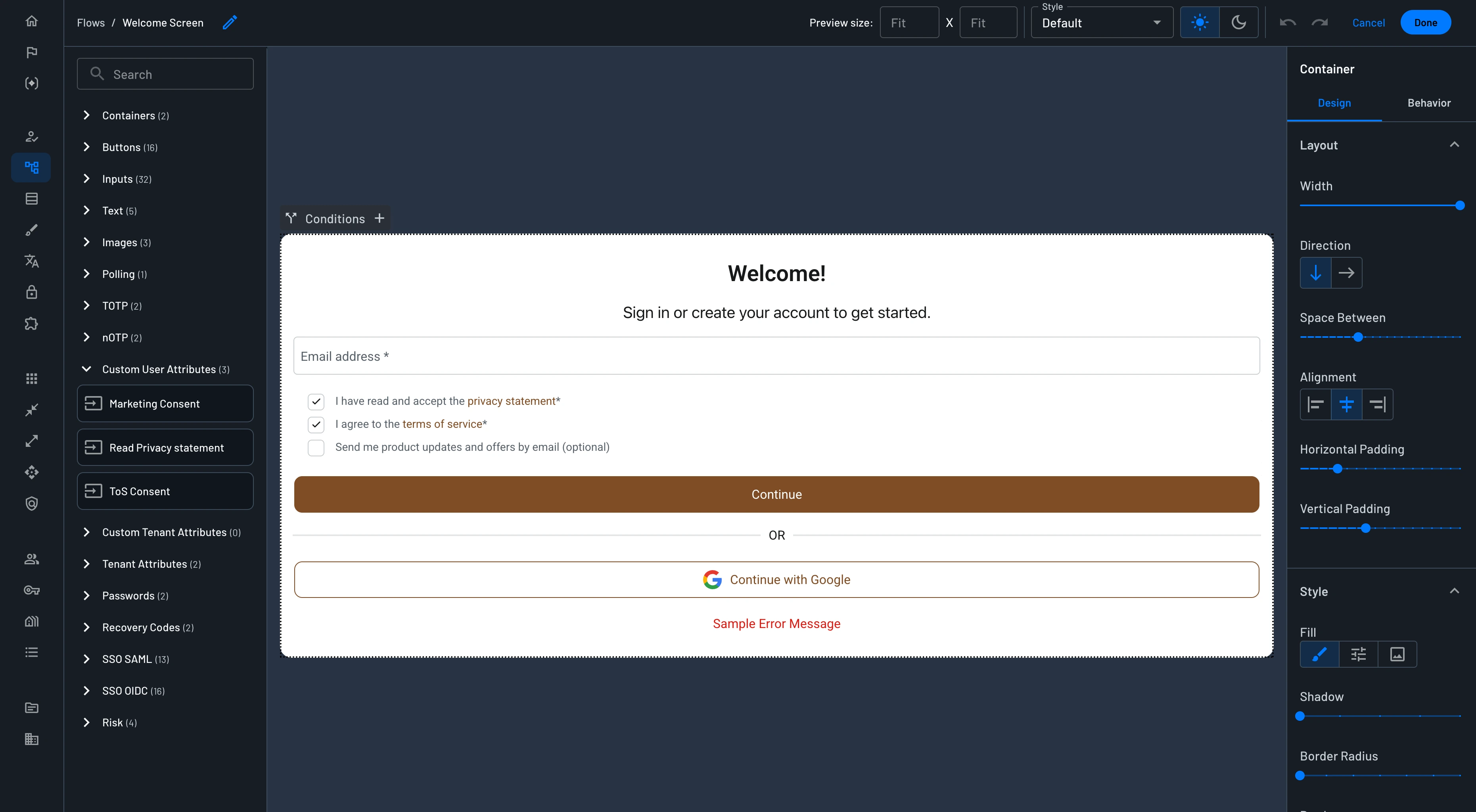 Adding custom attributes to a flow screen