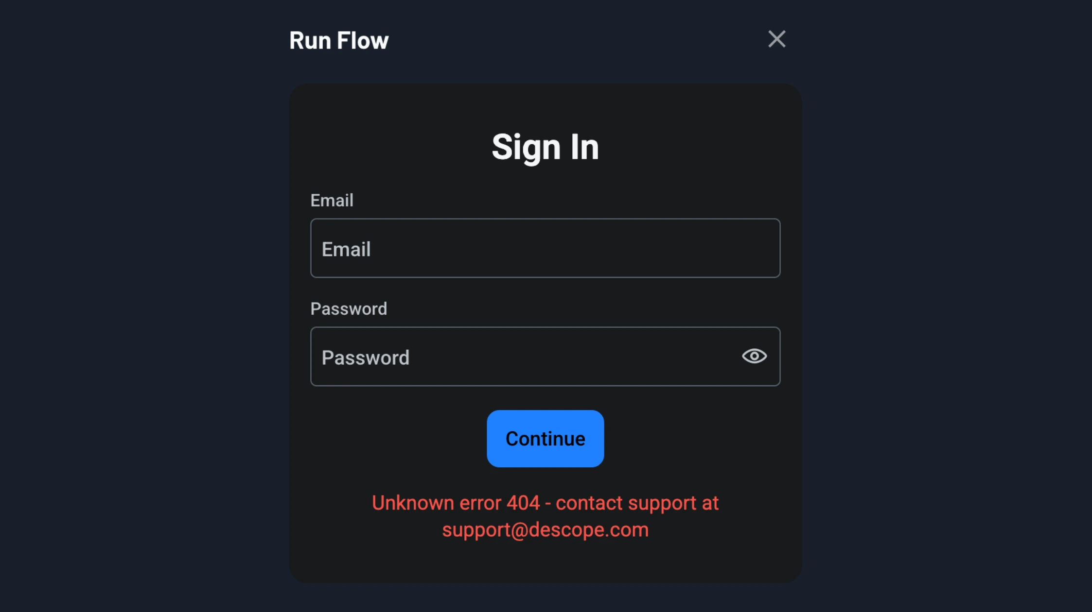 Descope error displayed to user when using a dynamic value of an HTTP connector error