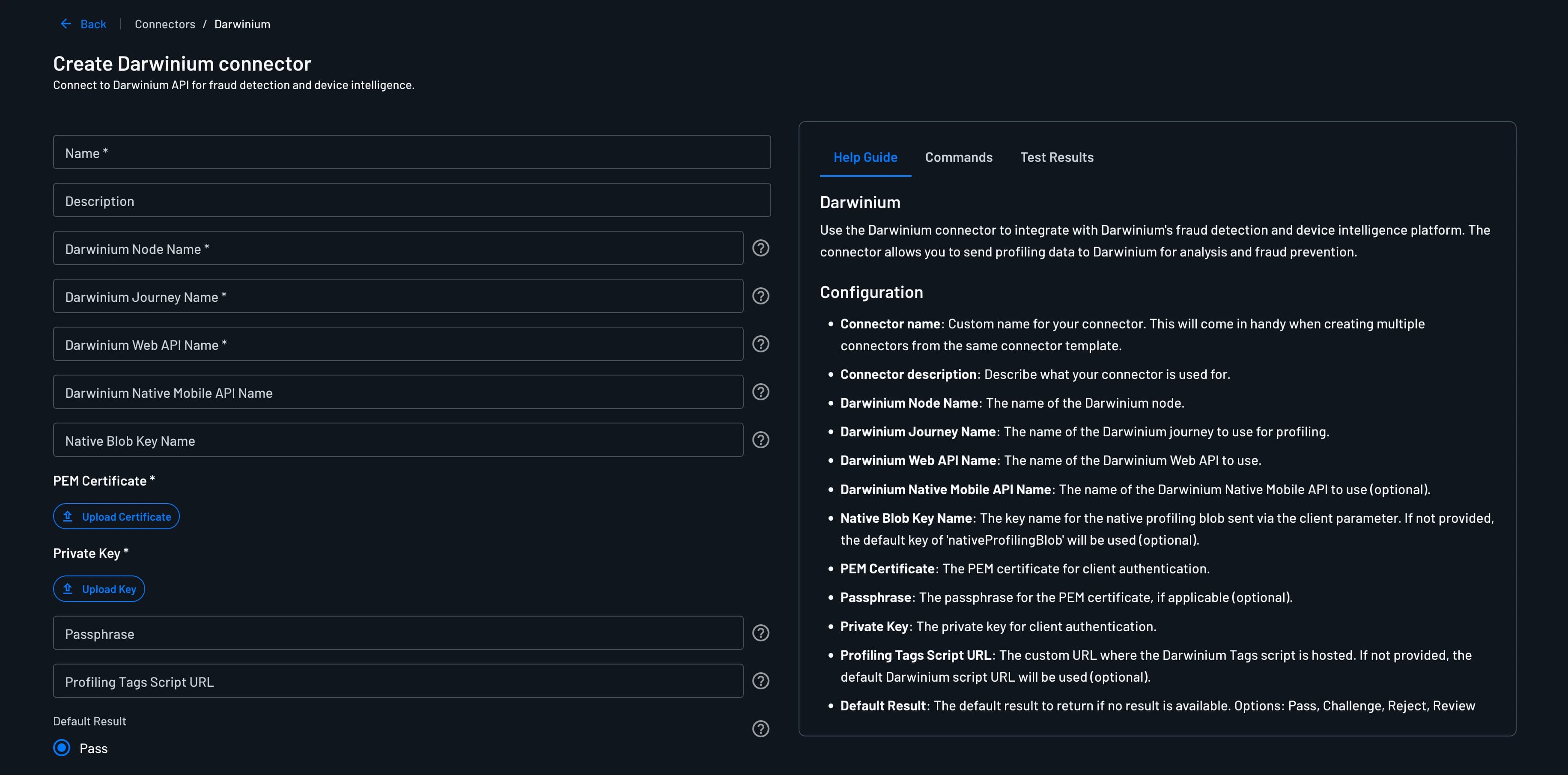 darwinium connector setup