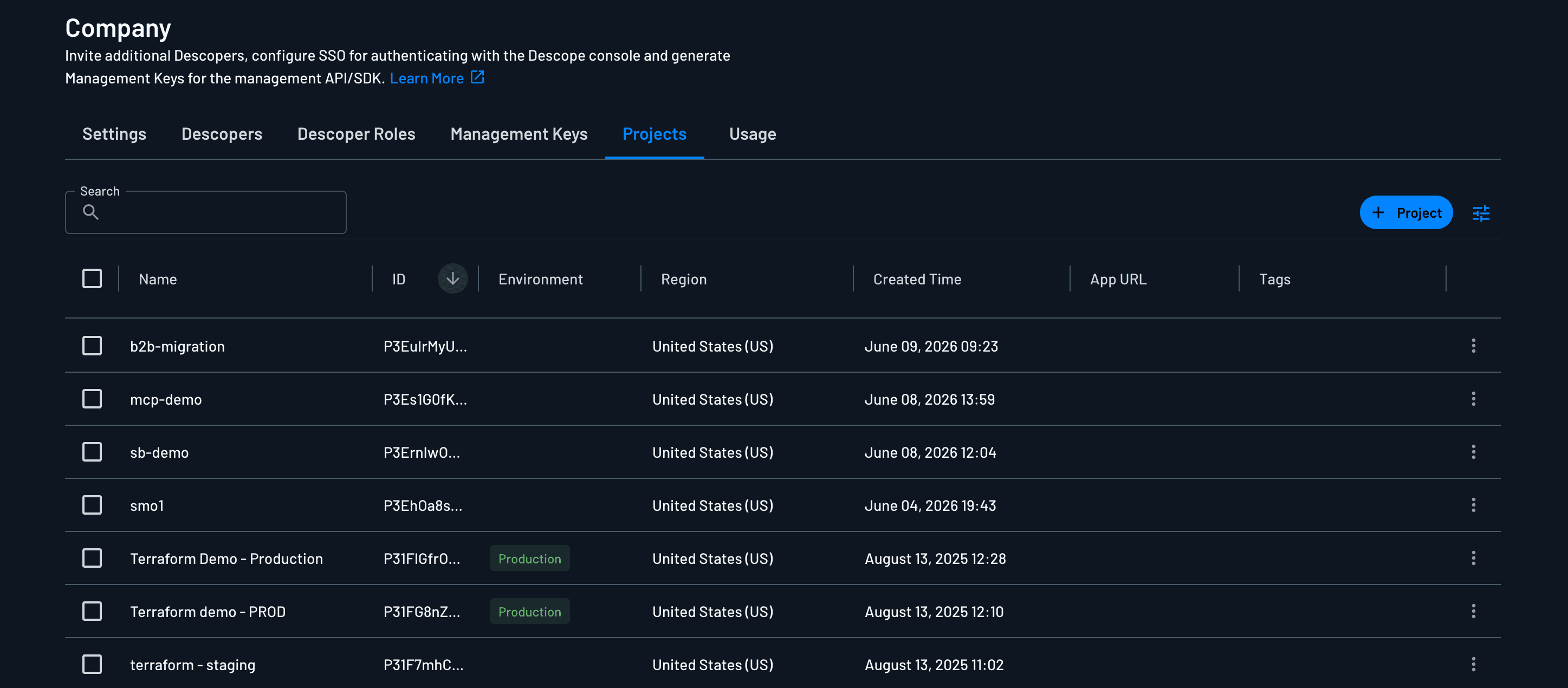 Descope Project Overview