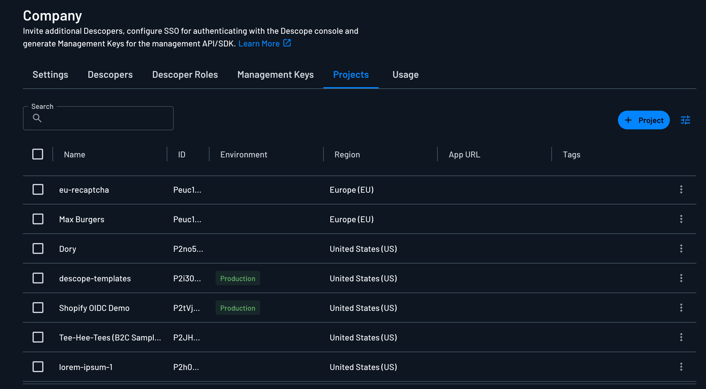 Descope Project Overview