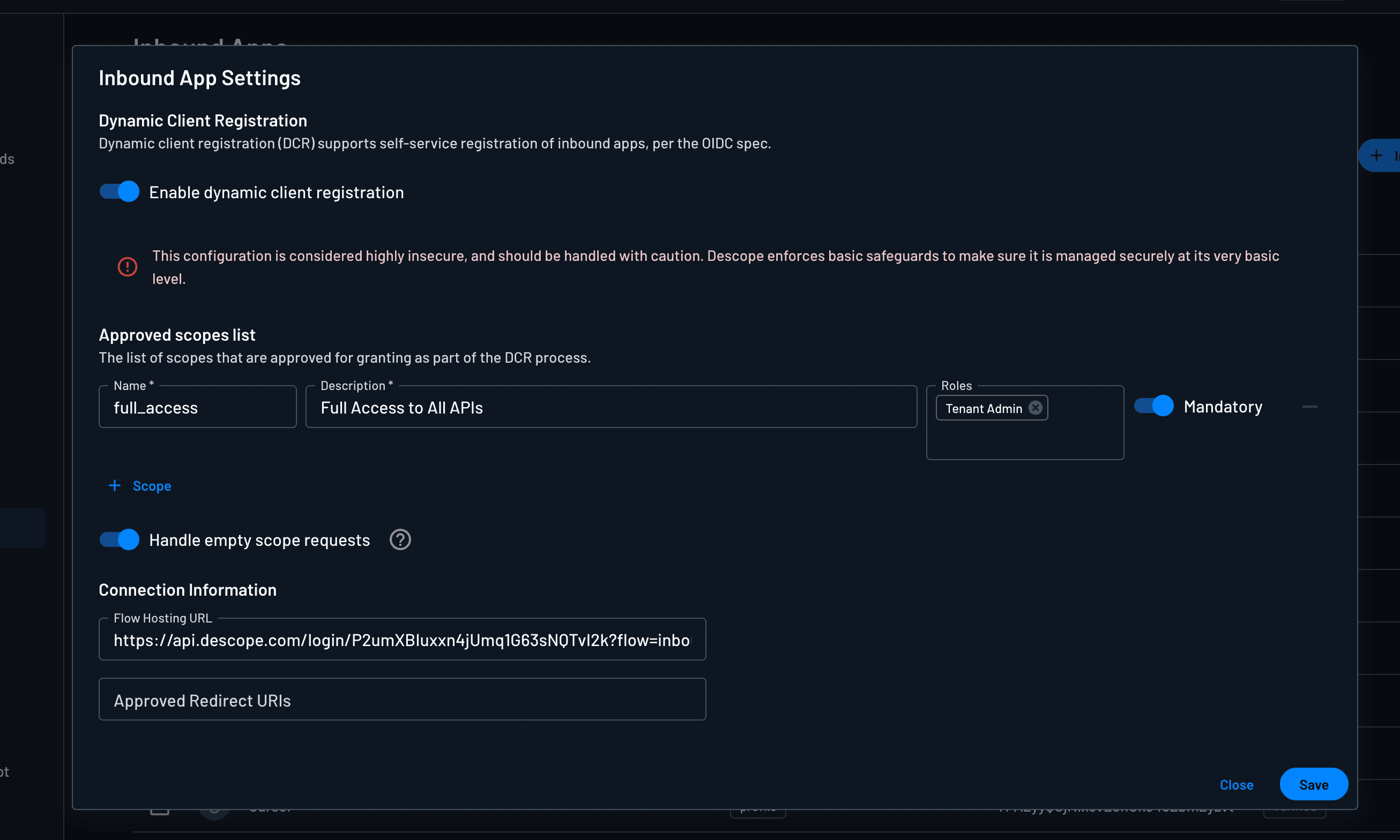 Enabling Dynamic Client Registration