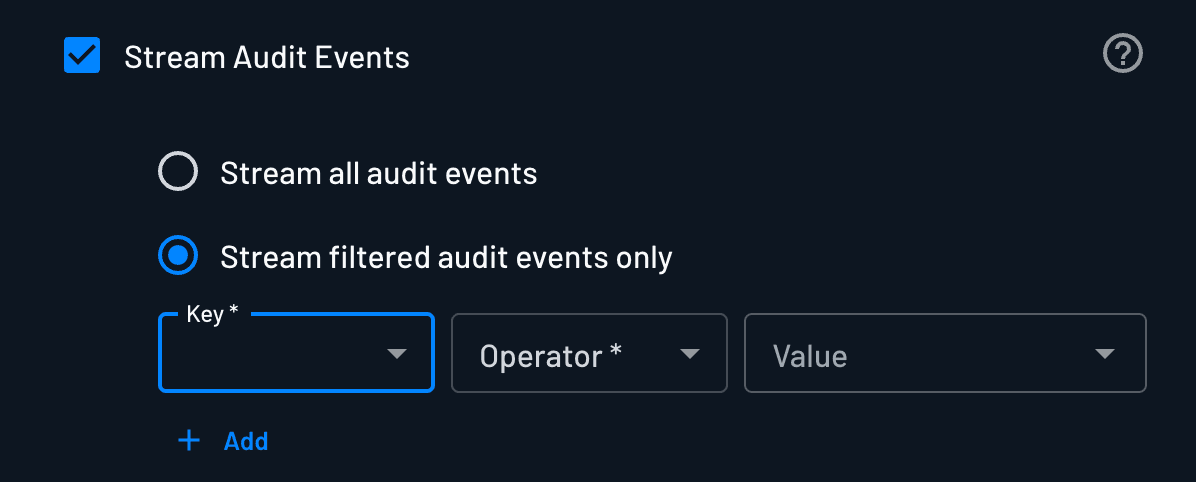 An example of a filtering the audit stream within Descope