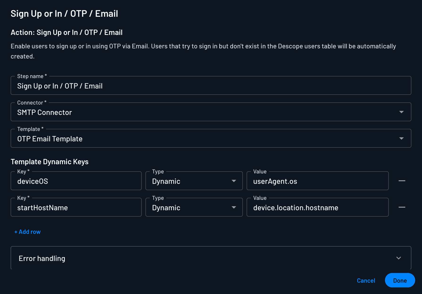 Using Template options within Descope flows