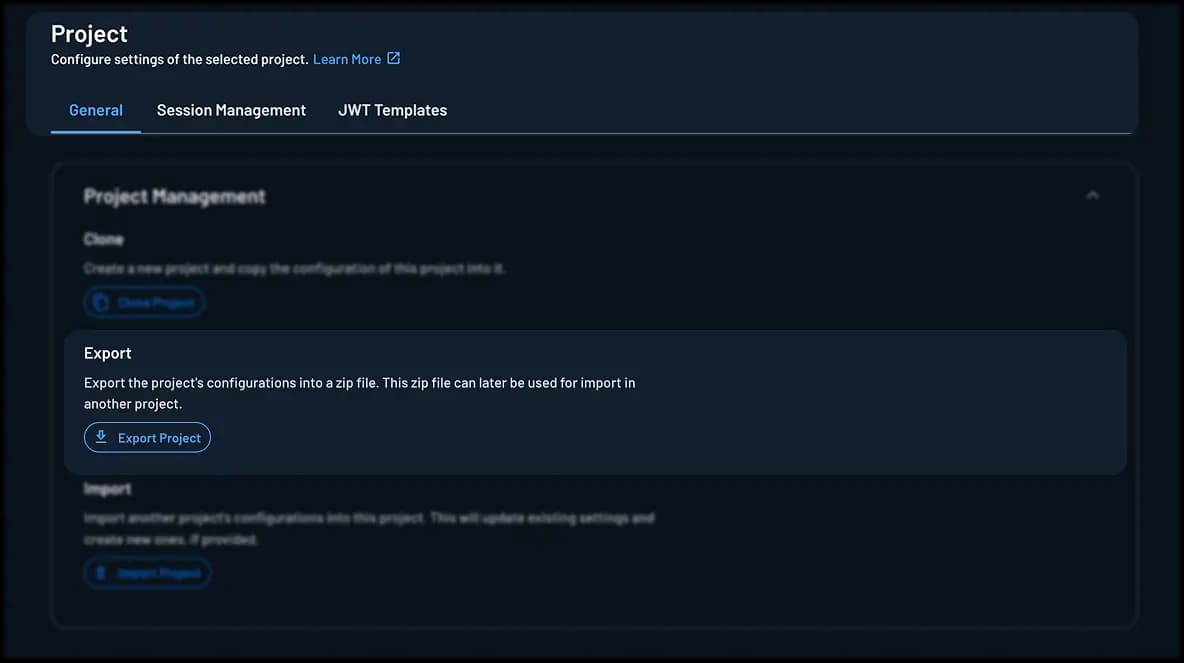 Cloning a project within Descope