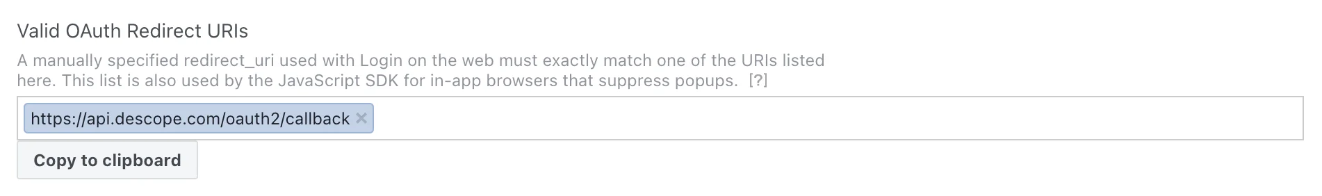 Descope custom social login with Facebook, creating Facebook application redirect URI