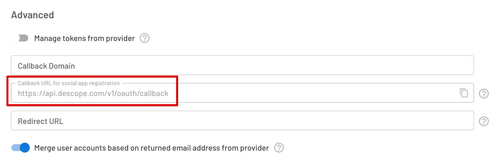 Descope custom social login with Facebook, creating Facebook application redirect URI