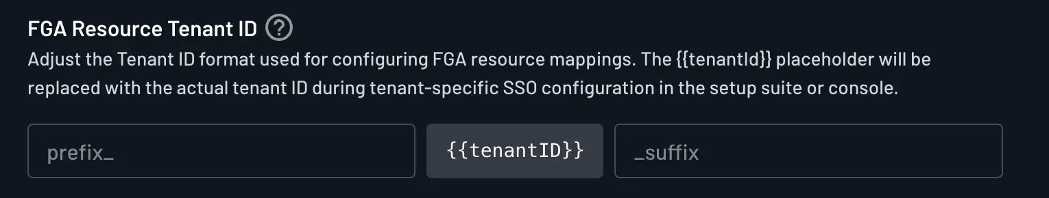 SSO FGA Resource Tenant ID