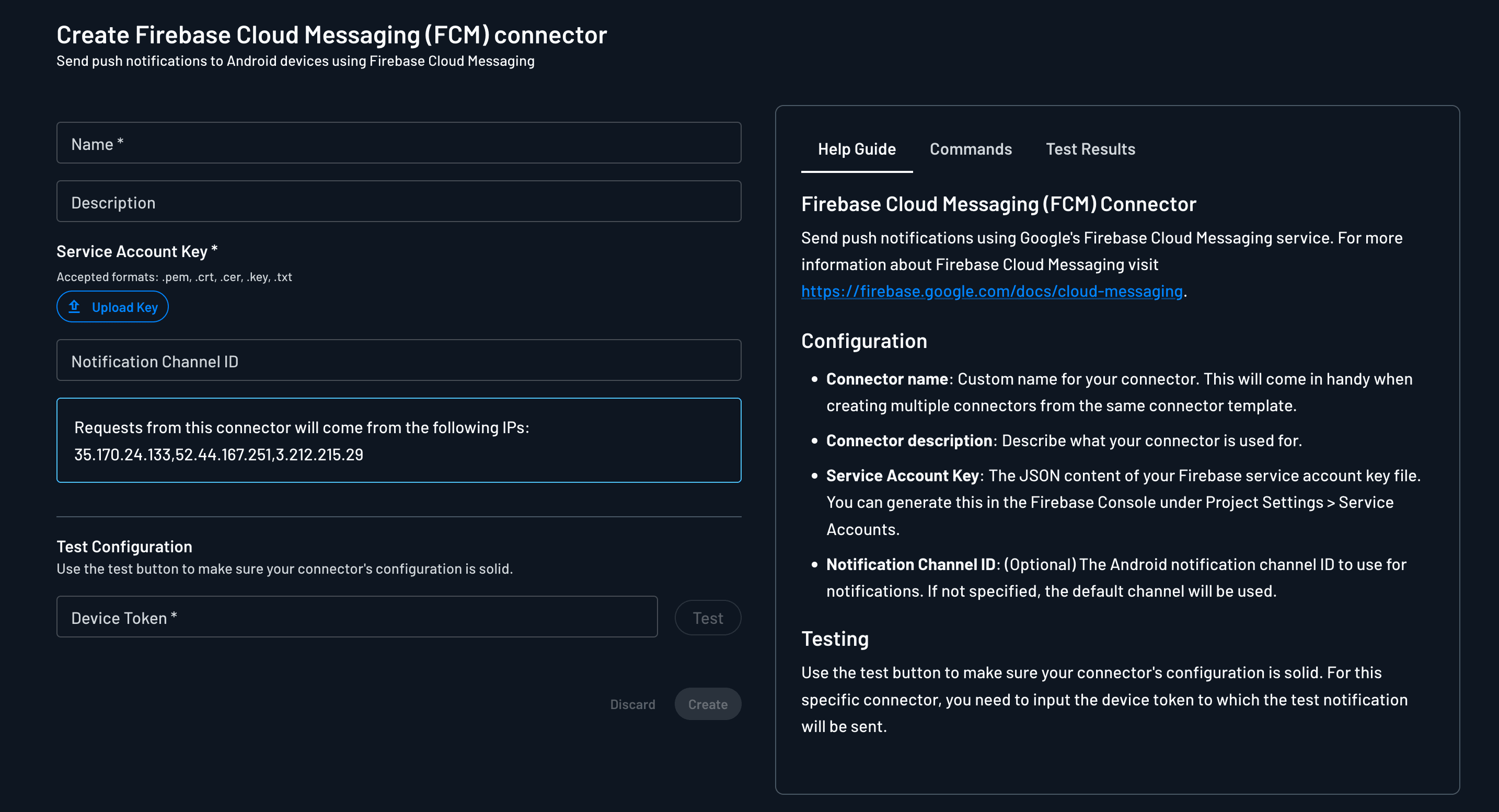 Firebase Cloud Messaging Connector