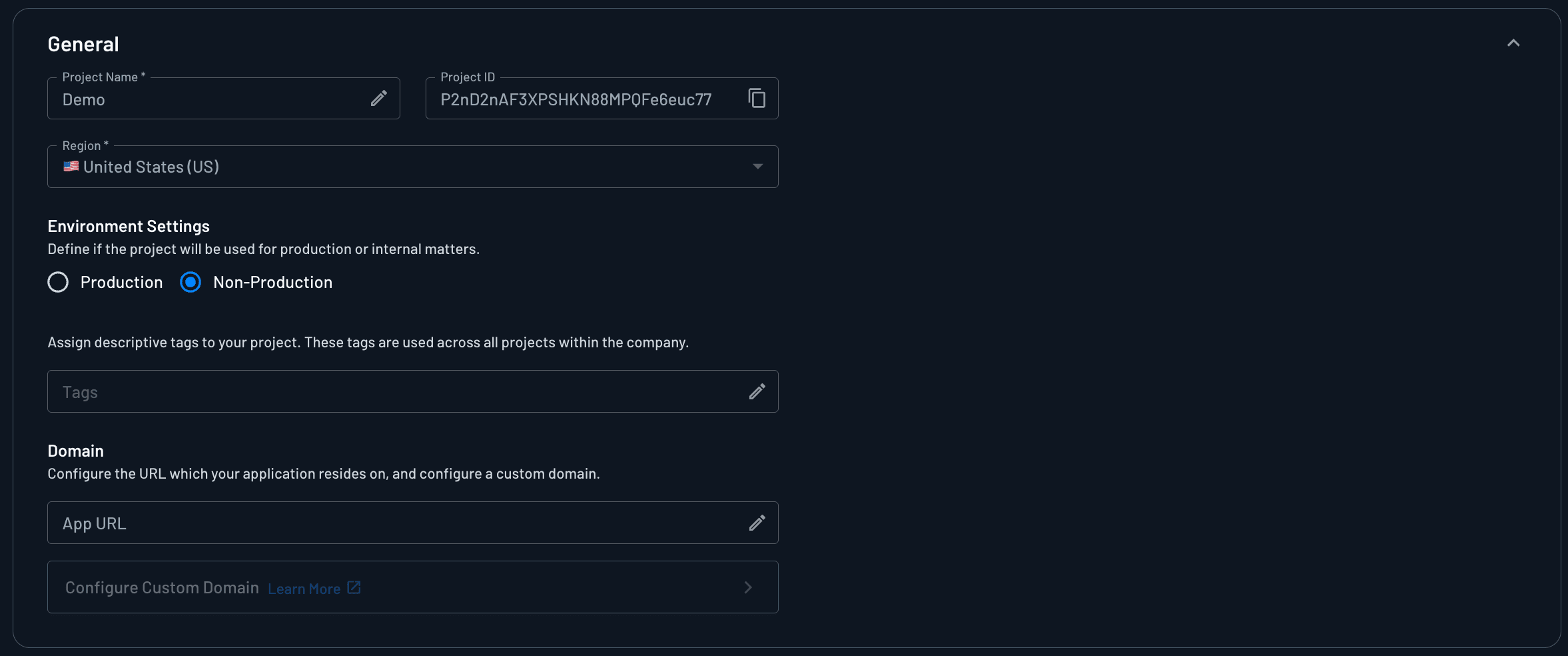 General Project Settings