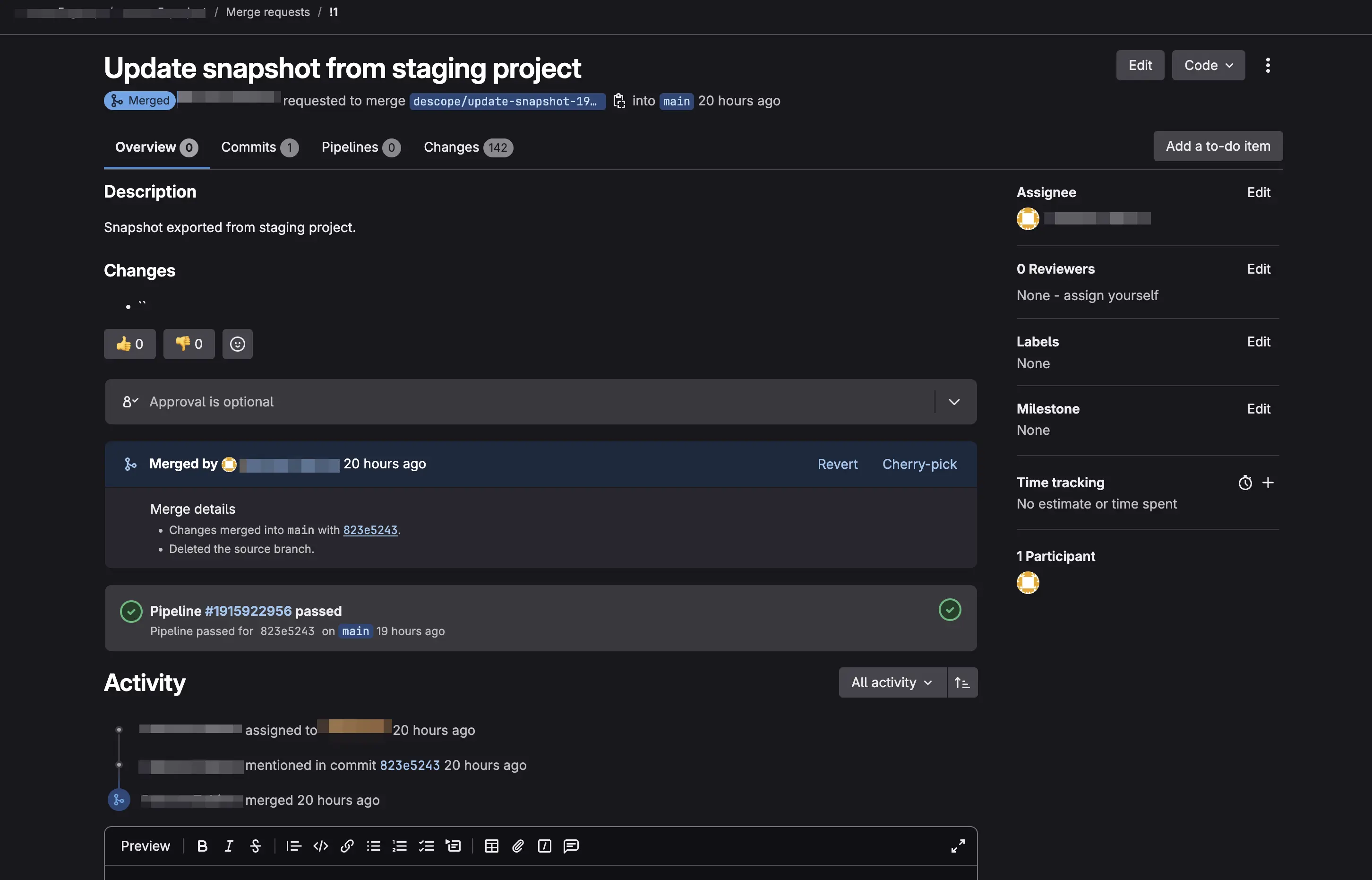 GitLab merge request