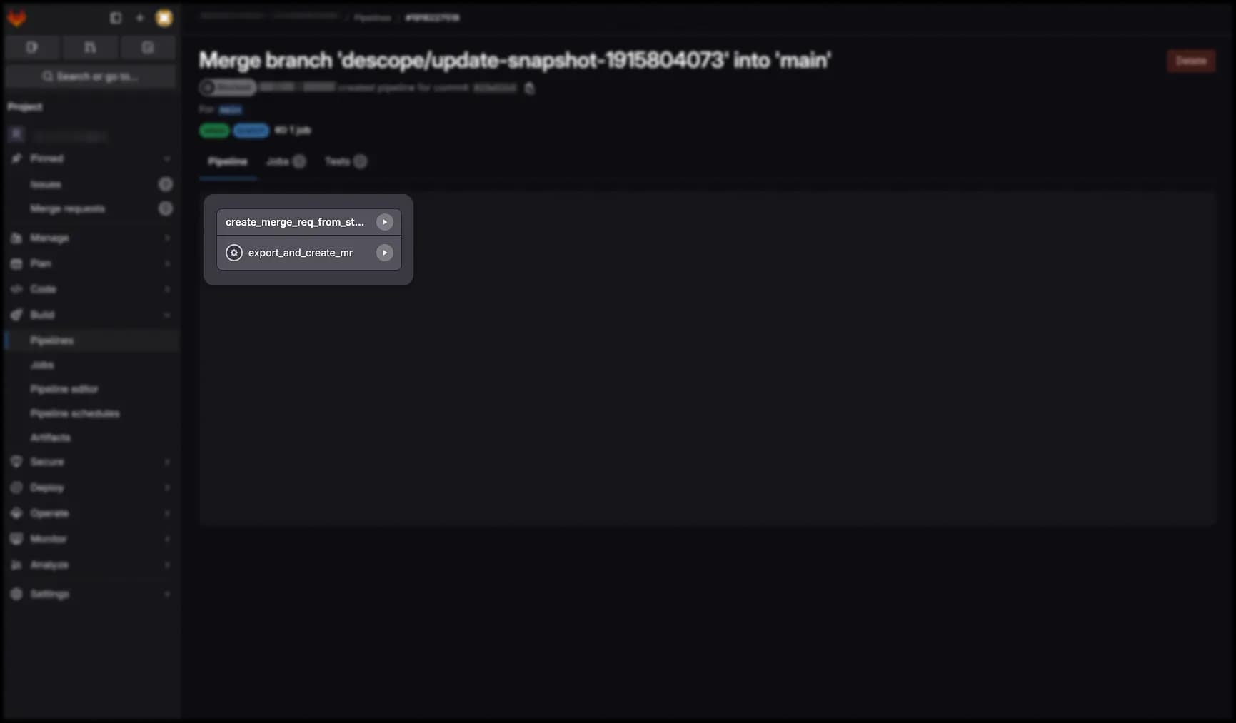 GitLab pipeline run