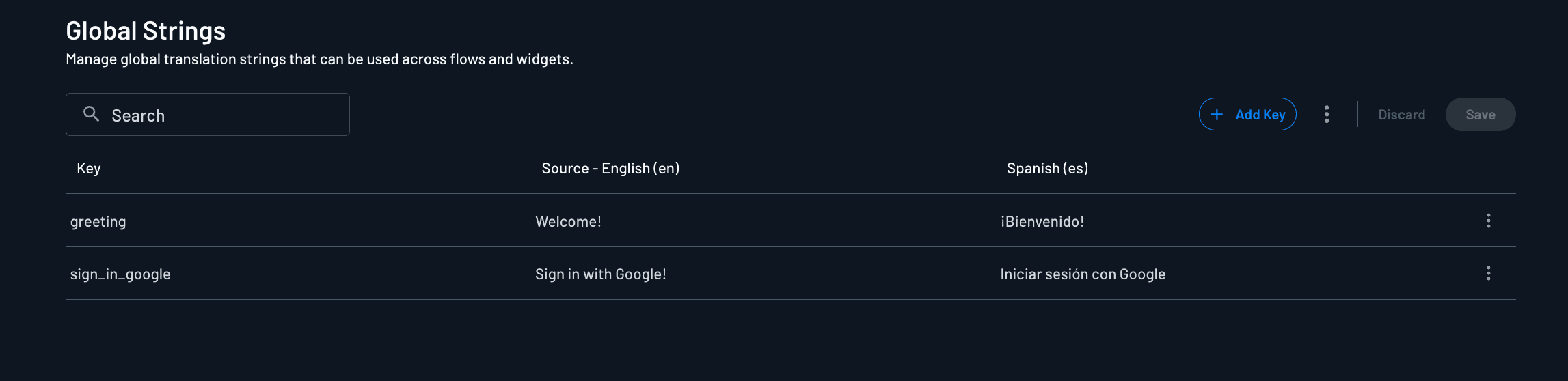 An example of defining a global string