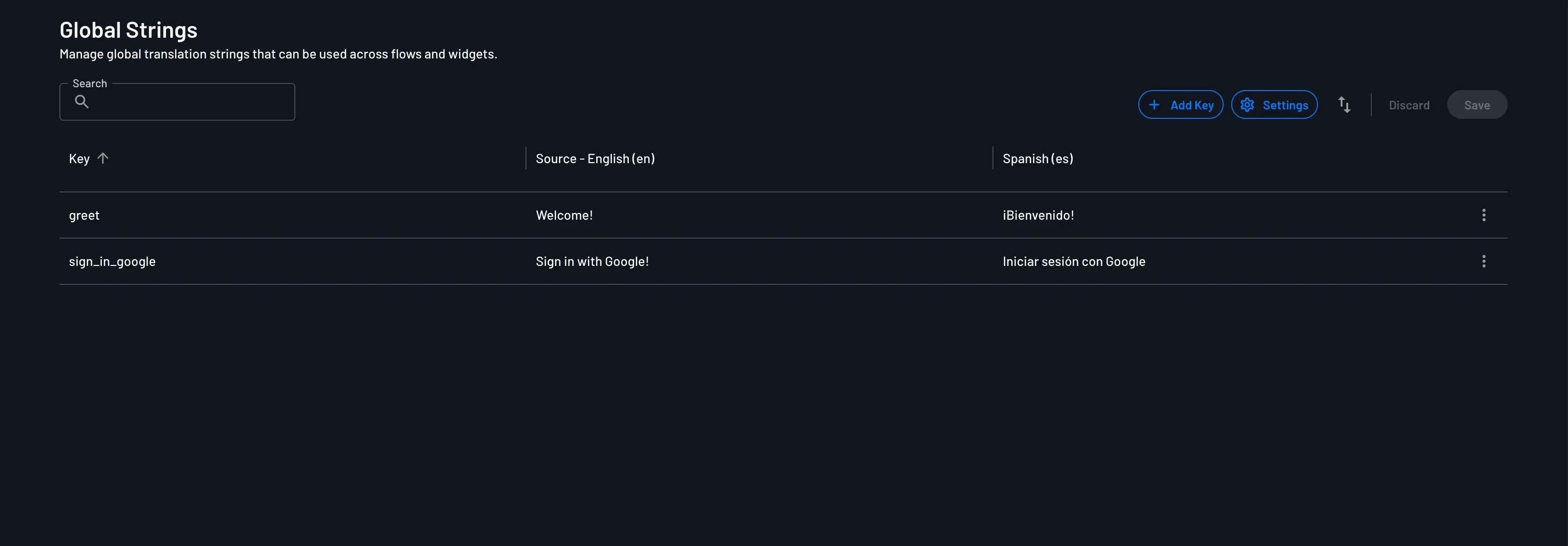 An example of defining a global string