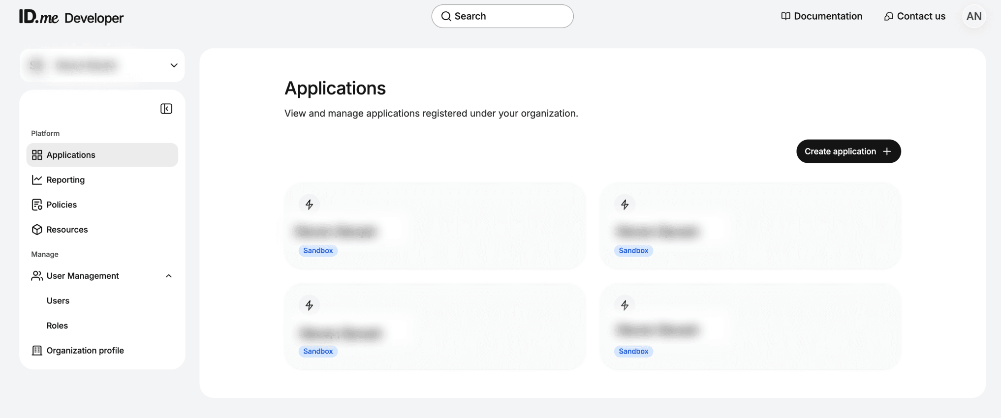 ID.me create application