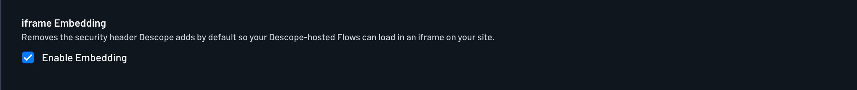 iframe Embedding Project Settings