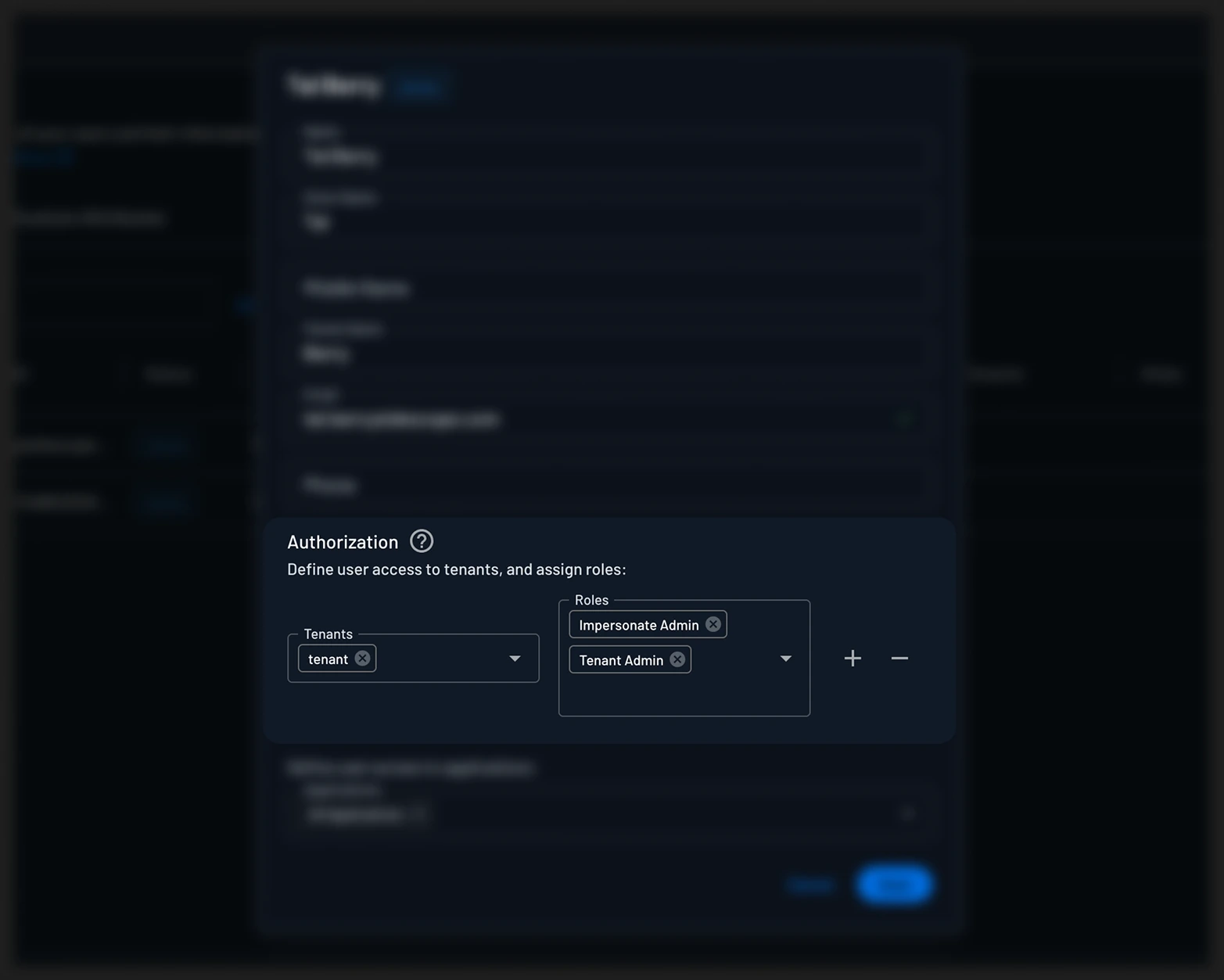 Tenant-level impersonation example