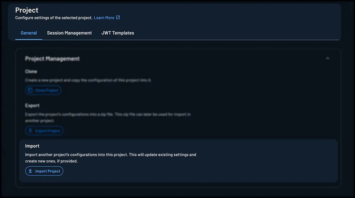 Cloning a project within Descope