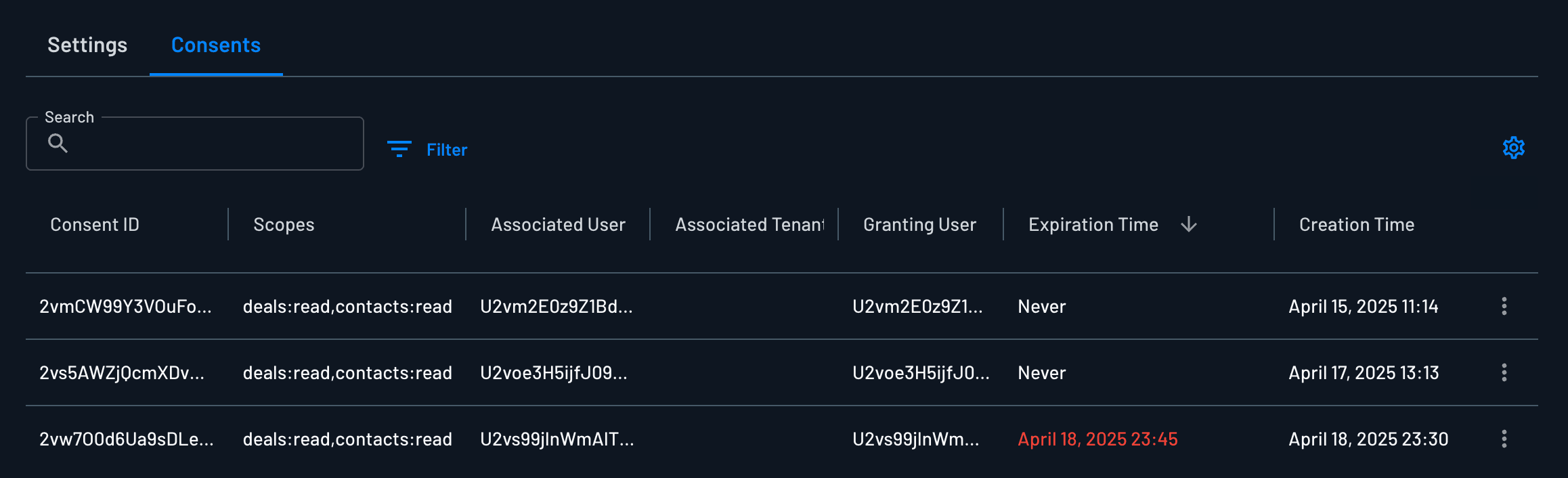 Viewing inbound app consents in Descope
