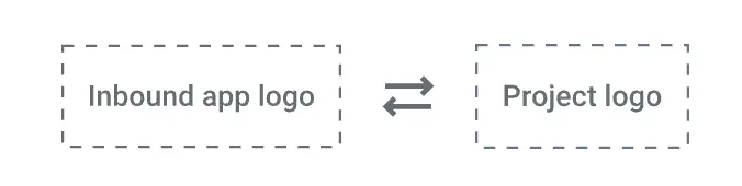 Inbound app logo and project logo shown side by side with a connecting arrow