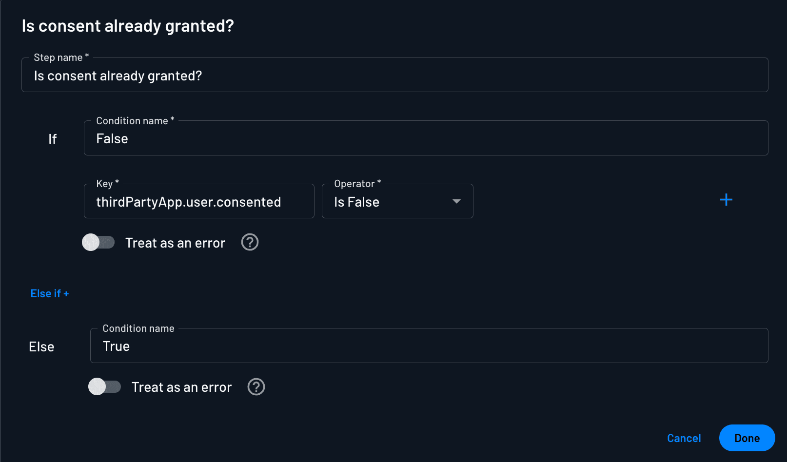 Checking if the user has granted consent
