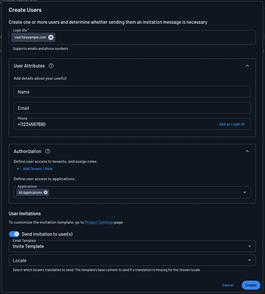 Invite Users from Console