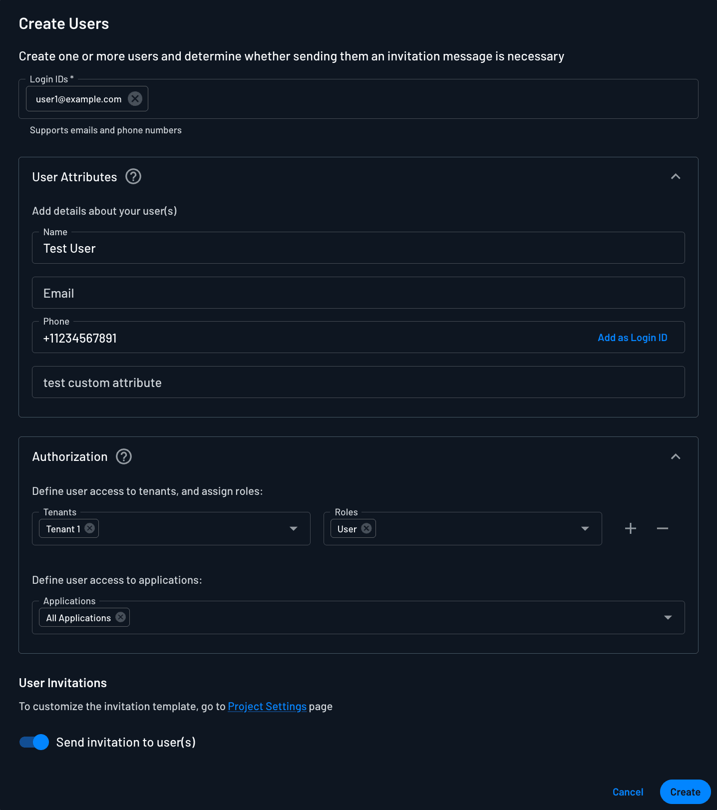 Invite Users from Console