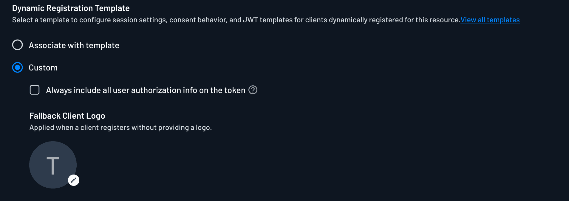Custom option for the Dynamic Registration Template