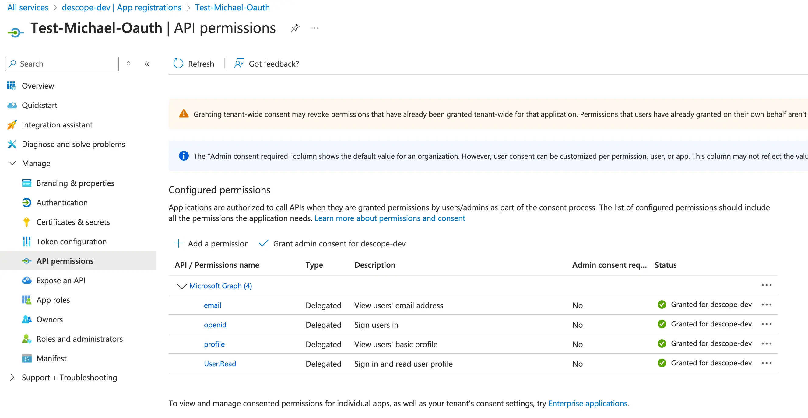 Descope custom social login with Microsoft, creating microsoft application 9