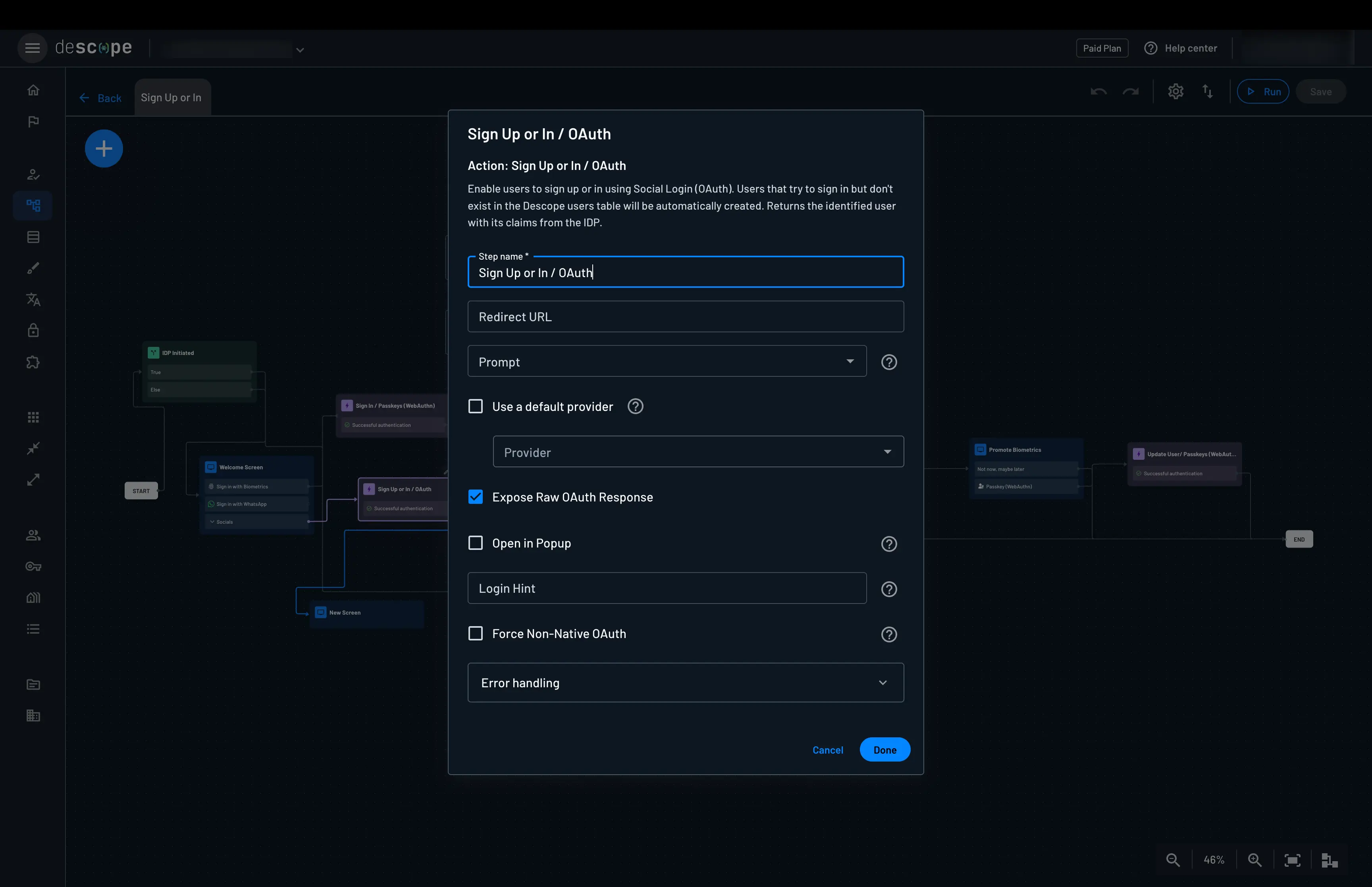 Descope custom social login with Microsoft, expose raw OAuth response