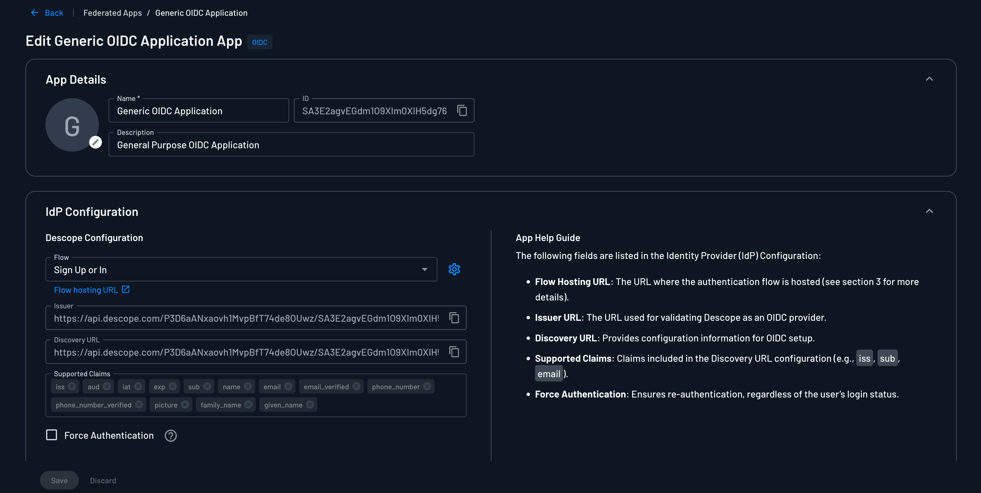 Configuring an OIDC Application within Descope