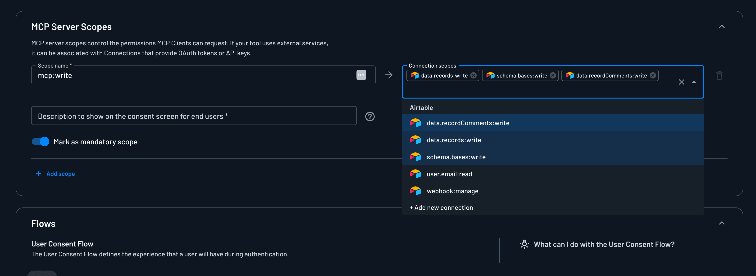 Mapping per MCP server