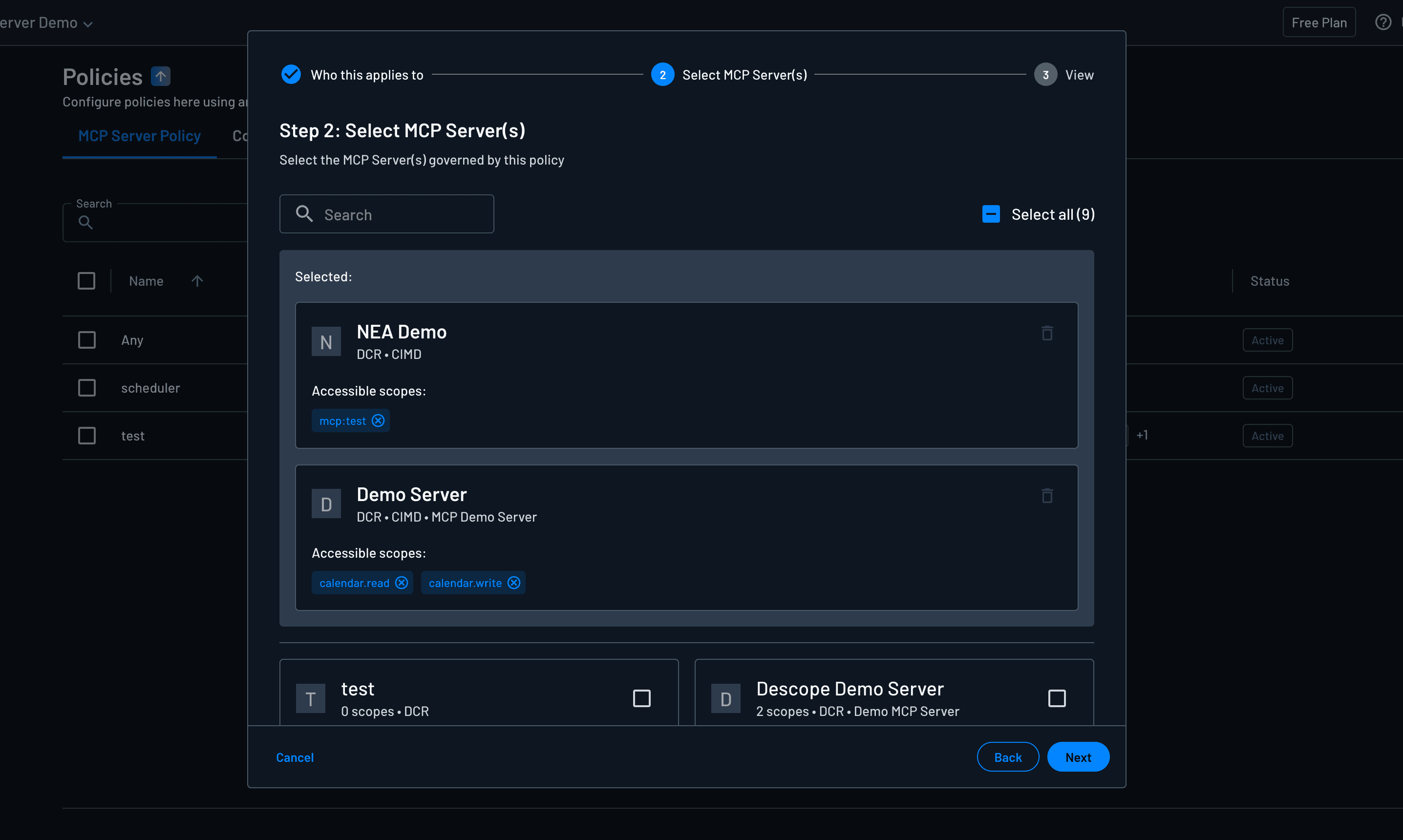 Policies per MCP server