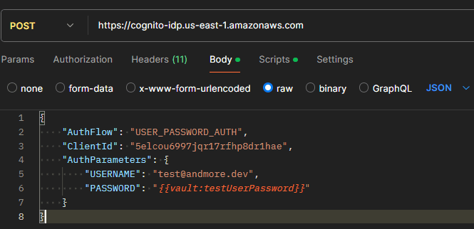 postman cognito flow