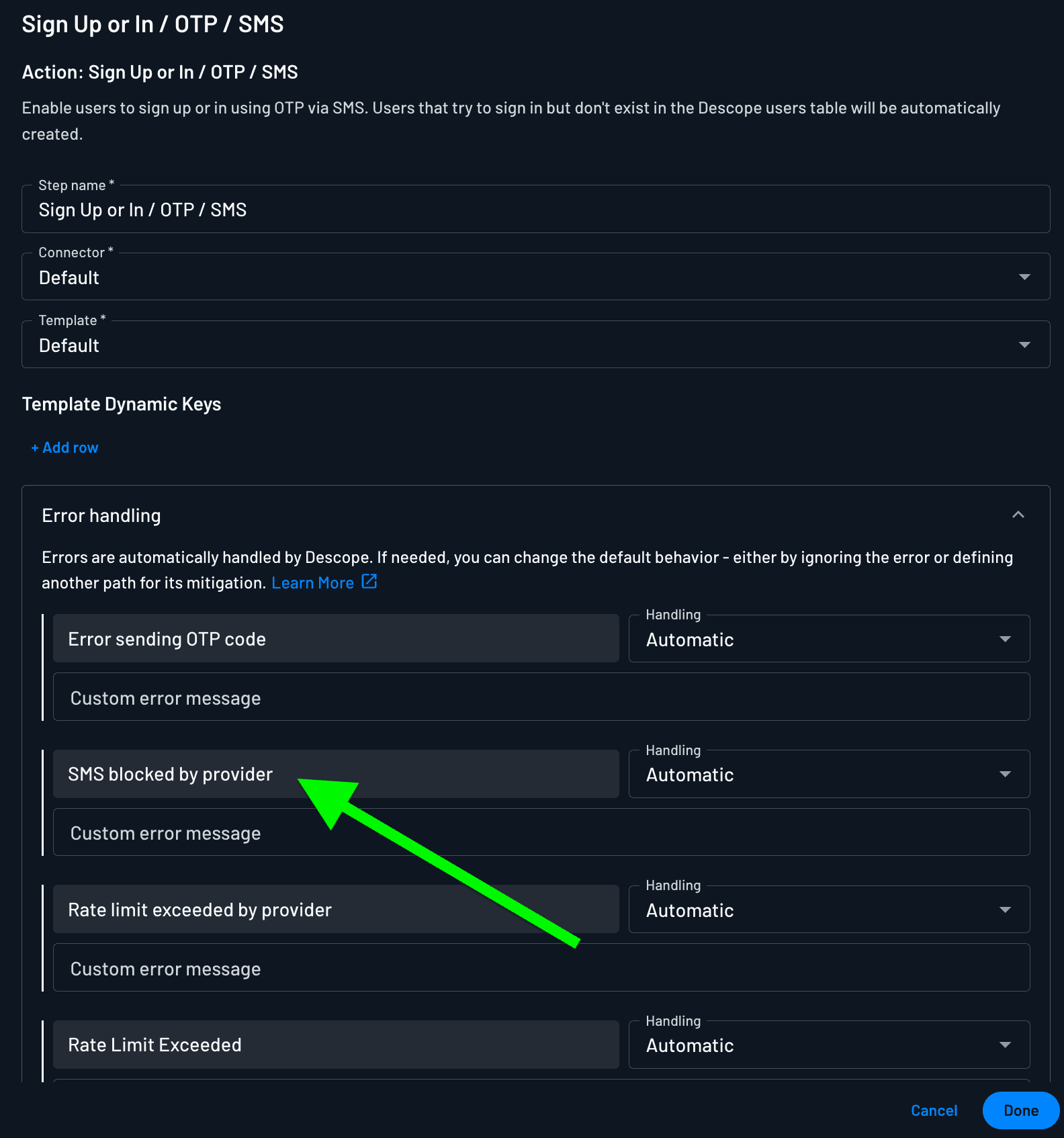 Handling Twilio Verify blocking sms within flow errors