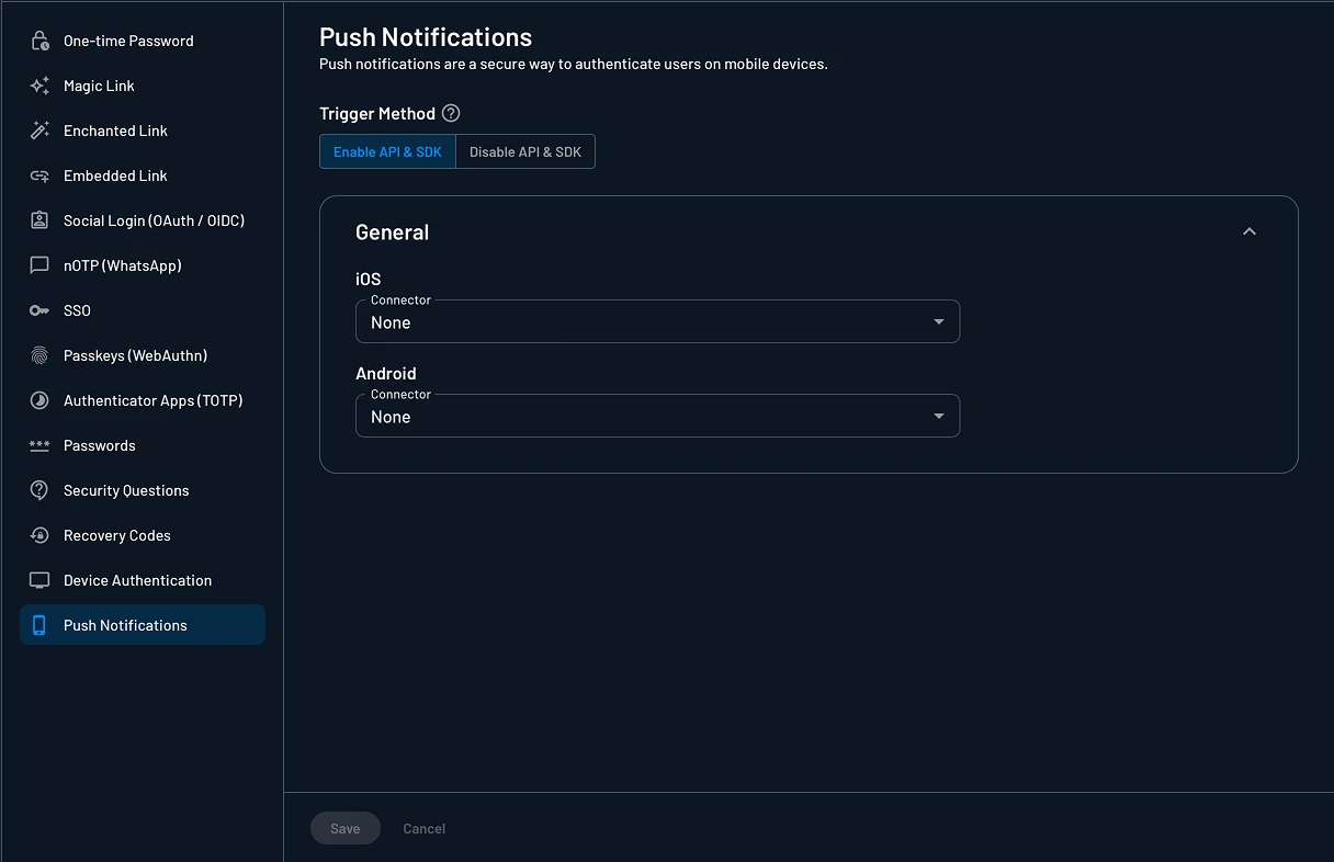 Push Authentication Settings