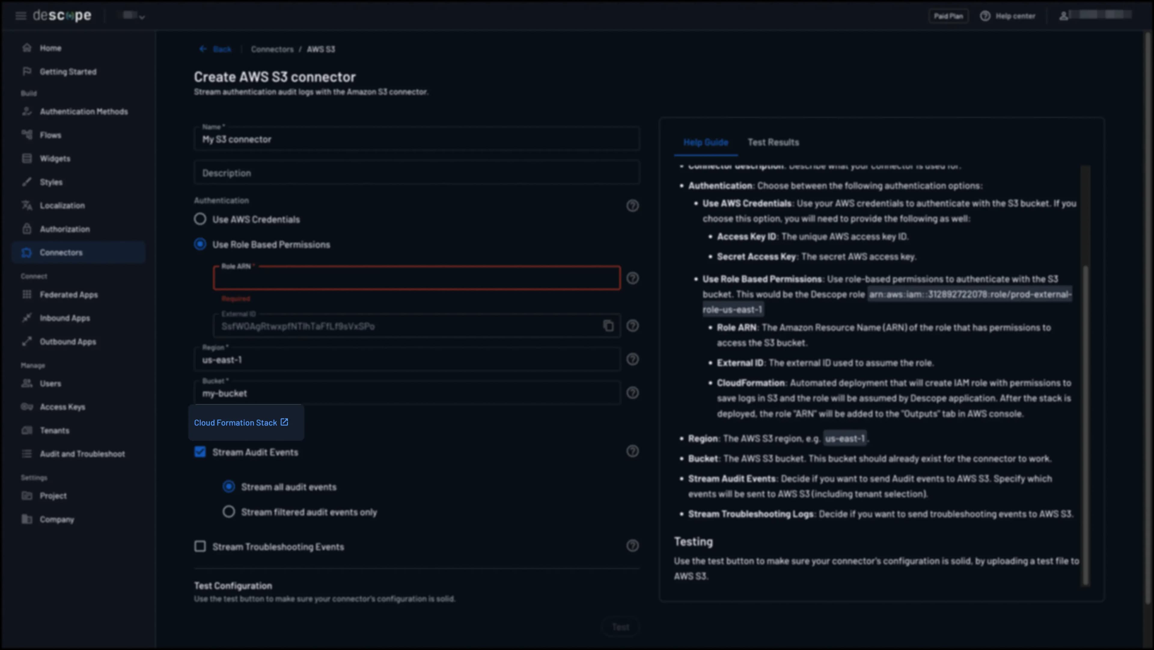 AWS S3 create cloud formation link