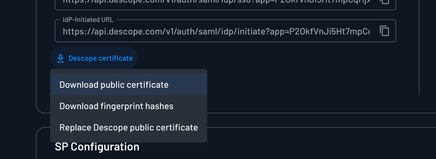 Fingerprint hashes and public certificate