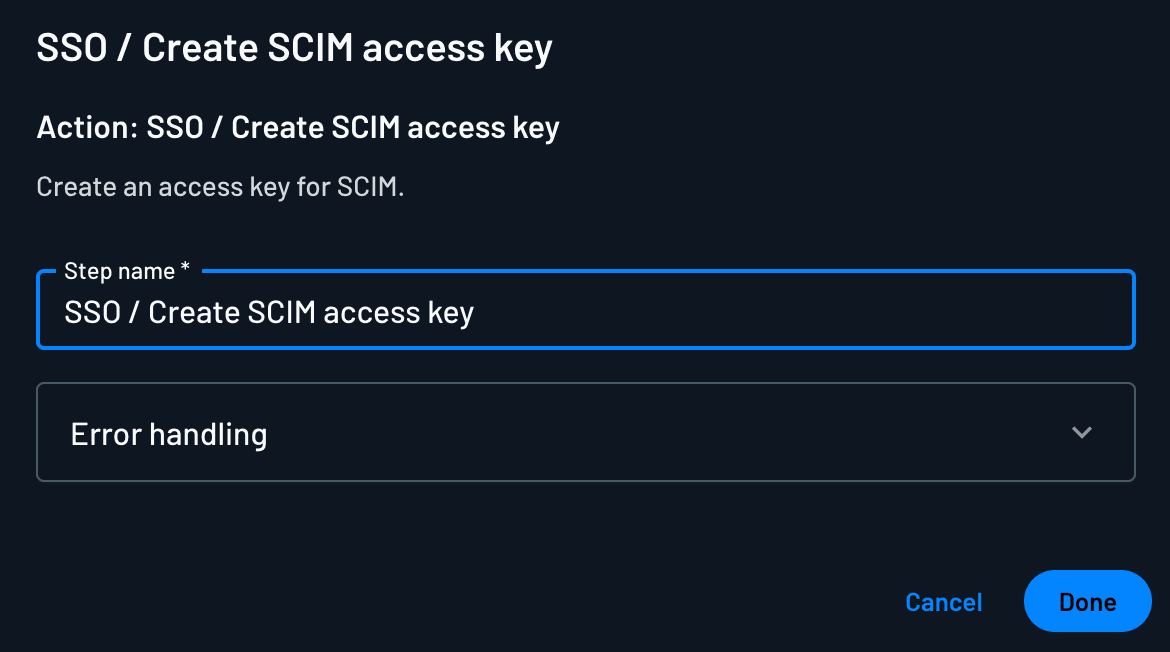 SCIM Key Creation in Flow