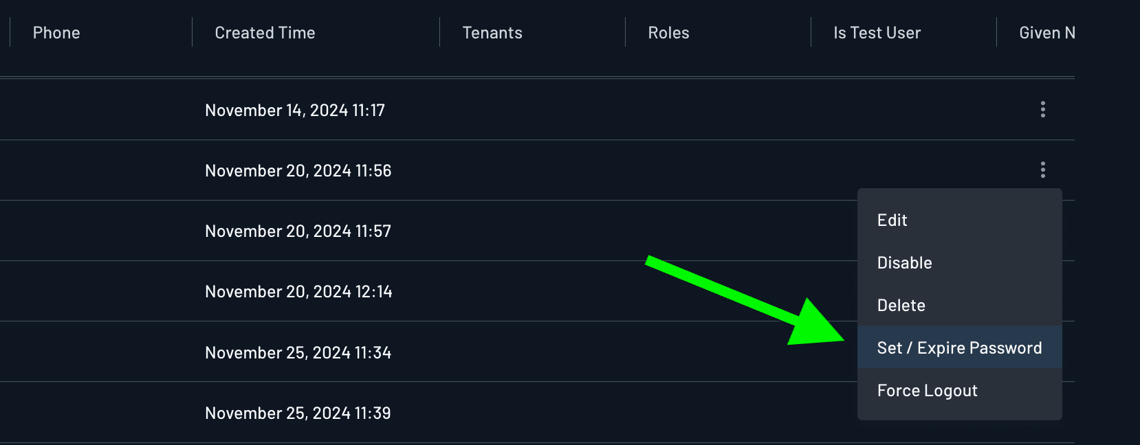 Set or Expire User Password