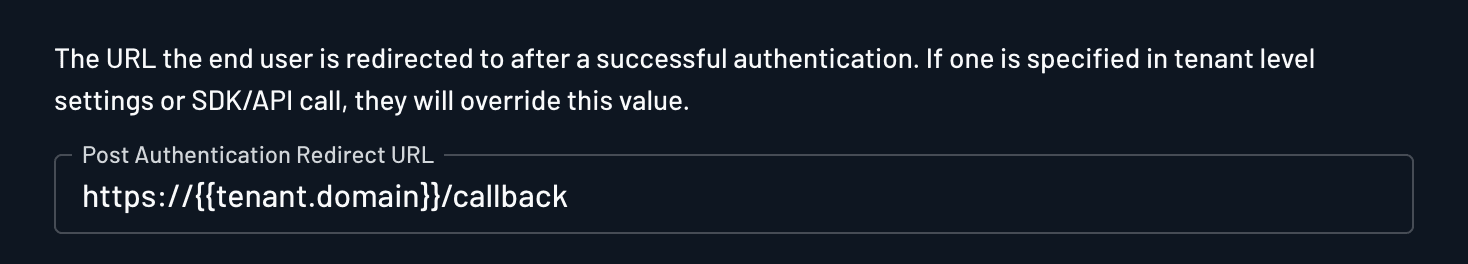 SSO dynamic redirect URL example