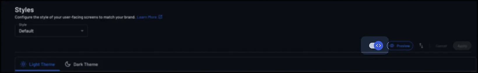 Code Mode button Descope