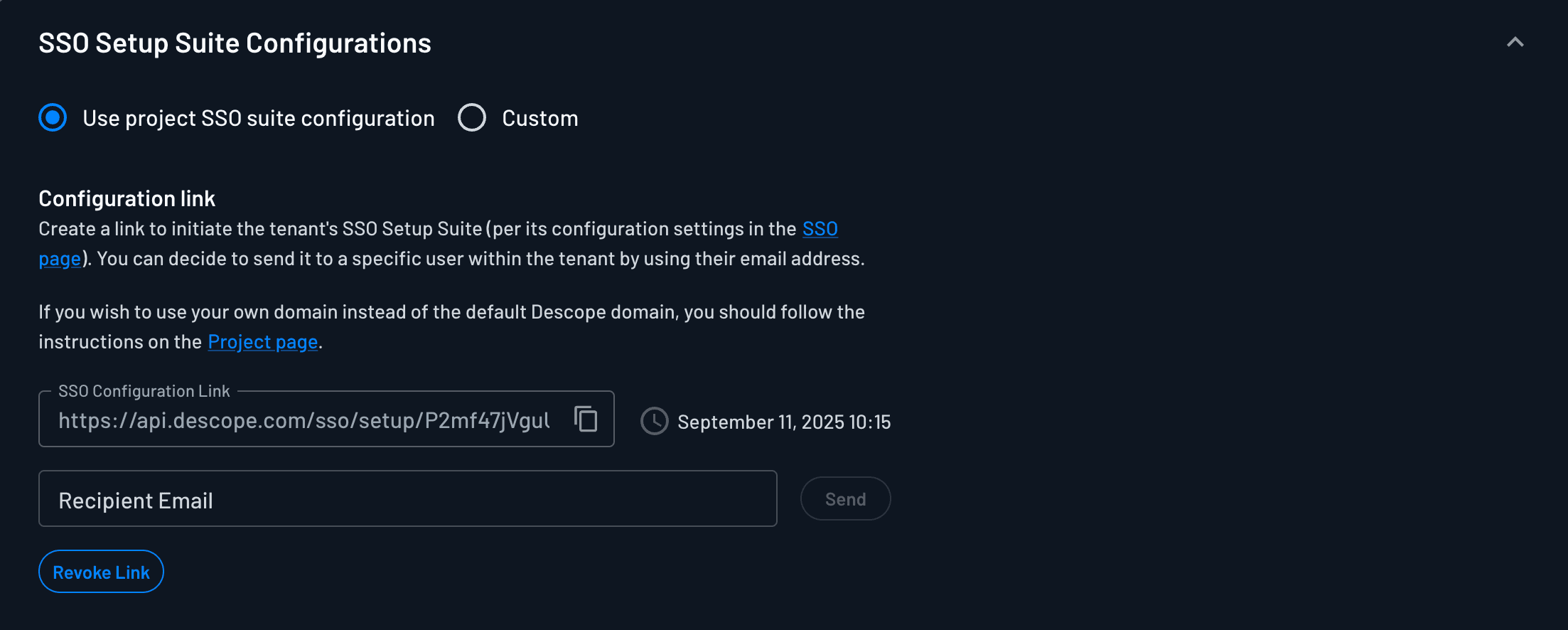 tenant settings SSO configuration