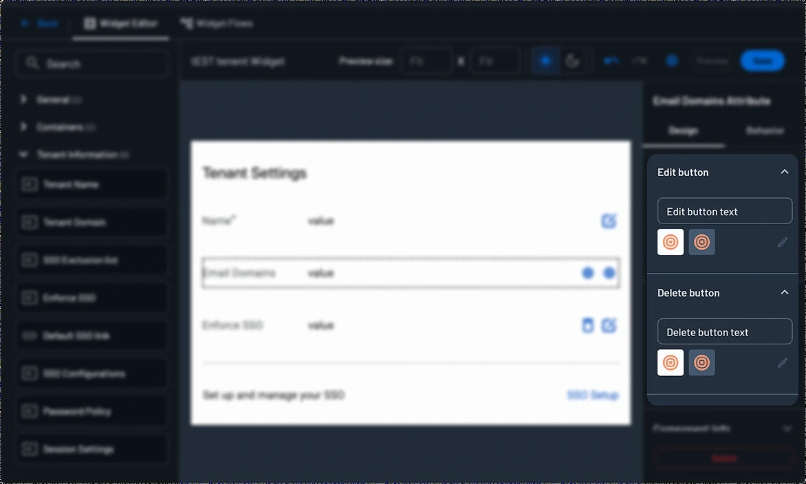 Descope tenant profile widget - custom action icons