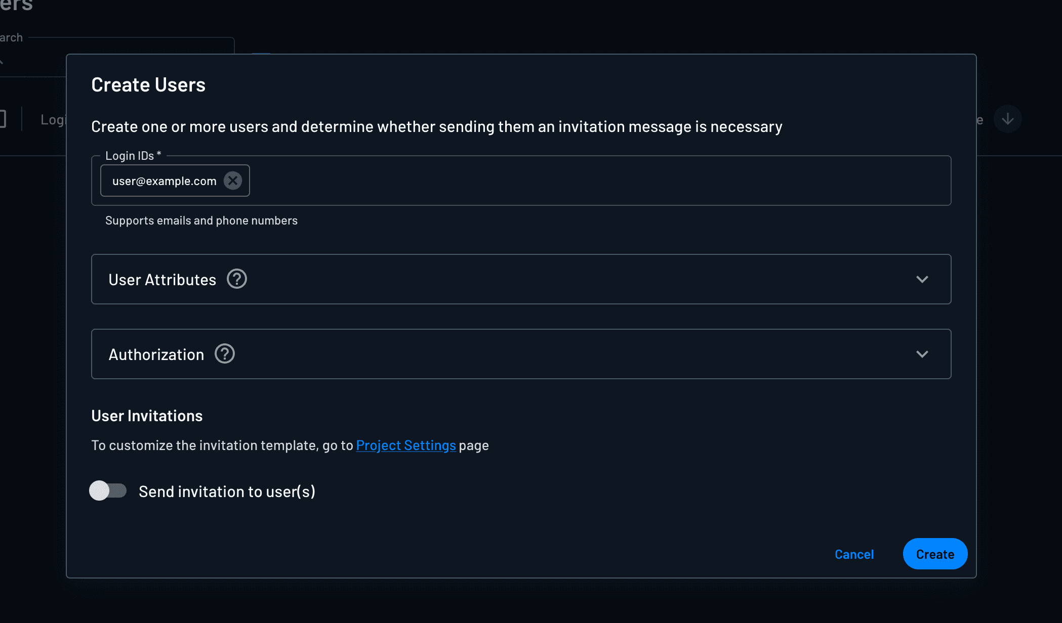 tenant settings adding users